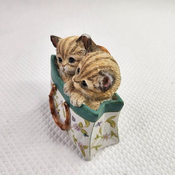 Lenox 2005 Cat Kitty In Purse A Tote For Two Painted Resin Figurine DAMAGED - Picture 6 of 8